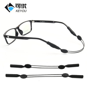 Correa ajustable de silicona para gafas, antideslizante, para ciclismo deportivo, con banda elástica, cuerda de fijación exterior negra - Product Image 5