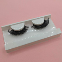Faux cils en bande 3D faits à la main en vison synthétique 15 mm, bouclés, naturels et doux, pour le marché russe, vente en gros sous marque privée