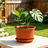 Pot de fleurs en résine PP épaissie avec trou de drainage, design minimaliste, durable, 2,12 L, pour jardinage, arrosage domestique, plantes succulentes