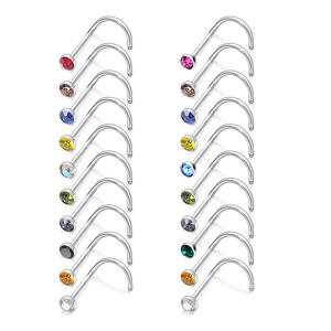 Ensemble de bijoux de corps de goujon de nez invisible d'<span class=keywords><strong>aiguille</strong></span> fine d'acier inoxydable de la mode des femmes 20G avec Piercing d'anneau de nez - Product Image 2