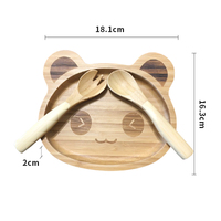 Assiette réutilisable en bambou ou pour enfants, Set d'assiettes biodégradables à motif de Panda, pour repas bébé