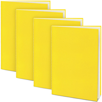 Ensemble de cahiers A5 à couverture souple, lignés, reliure cousue, jaunes, pour étudiants