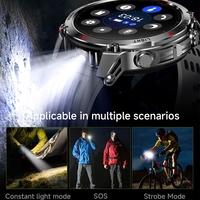 Reloj Inteligente GPS para Exteriores con Pantalla AMOLED Redonda de 1.46'', Resistente al Agua 3ATM, Luz SOS, Llamadas Bluetooth, Brújula, Monitor de Presión y Altitud