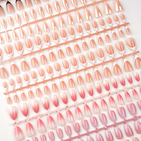 15 Tailles Nouveaux Ongles à Presser Semi-Finis Amande Givrés French Manucure Bandes Nude pour Sculpture d'Ongles Gel Pré-Appliqué