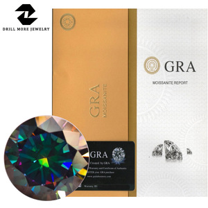 ZDD Moissanite Loose Stones Round Rainbow Green 3EX Cut Lab Created Gemstones 0.5 3 Carats - Product Image 1