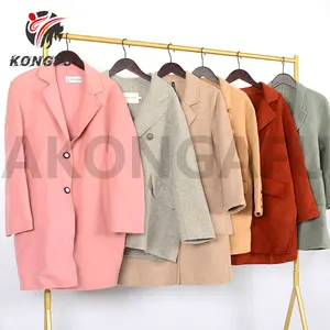 Boutique Worsted plus size women's formal coats Double Sided Cashmere stock women wool coat collar women's jackets & coats