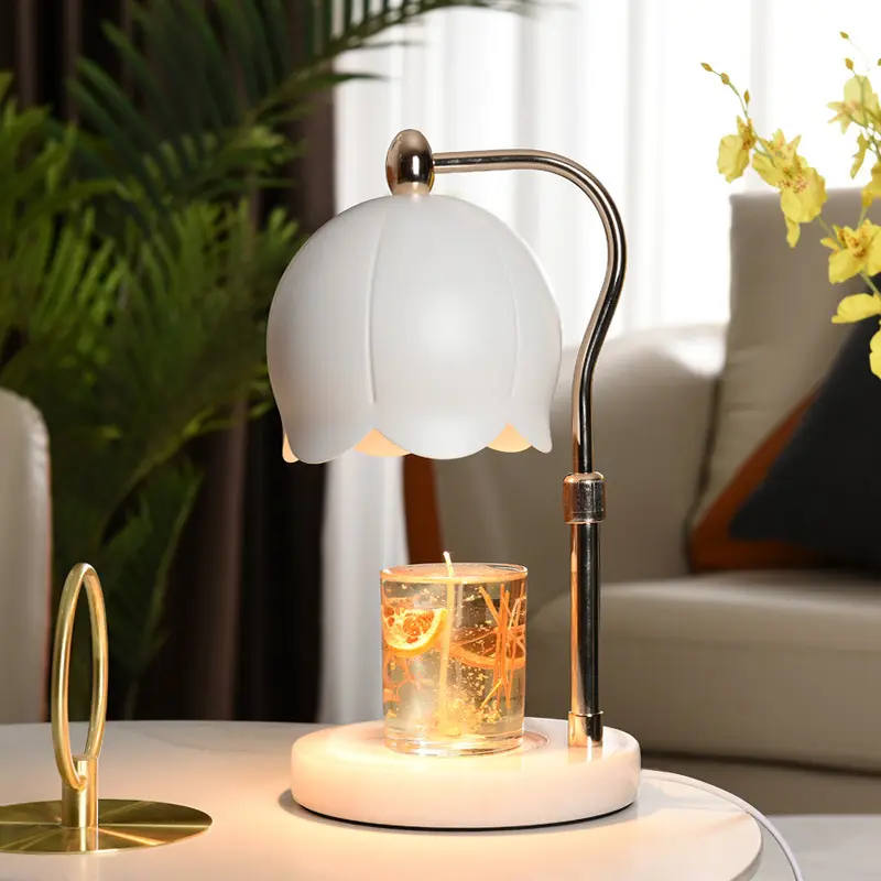 Groothandel Indoor Home Decor Geurend Elektrische Waxbrander Bloem Kaars Warmer Lamp Verstelbare Hoogte Timer Dimmer