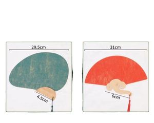 Abanico de Cartón Grueso de Buena Calidad Personalizado, Abanico de Papel de Arroz de Doble Cara Pintado a Mano, Caligrafía y Pintura China Semielaborada - Product Image 4