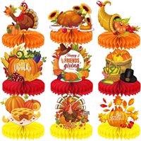 Décorations de table de Thanksgiving, centres de table Friendsgiving, centres de table d'automne avec dindes pour les fournitures de Thanksgiving