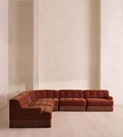 Canapé modulaire de luxe Sageliving en tissu Chesterfield en forme de L à trois places pour salon