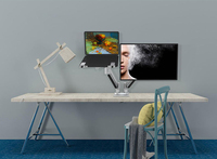 Support pour ordinateur portable et écran LCD, bras double pour moniteur, support pour ordinateur portable (BEWISER D221)