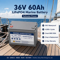Batterie marine LiFePO4 OEM 36V 60Ah 105Ah 200Ah anti-corrosion pour bateau, acceptant les petites commandes d'essai