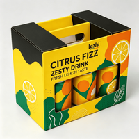 Boîte d'emballage en carton ondulé pour six bouteilles de boissons avec logo pour jus de fruits