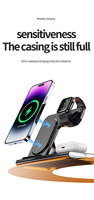 Support de personnalisation, charge rapide magnétique 3-en-1 15W, lumières LED électriques PD, interface Type-C, montre intelligente simultanée