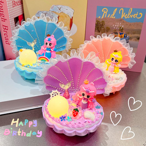 Mermaid <b>Night</b> <b>Light</b> Plastic LED Colorful Tap Control Round Battery Powered Kids Craft DIY Decor - Product Image 3