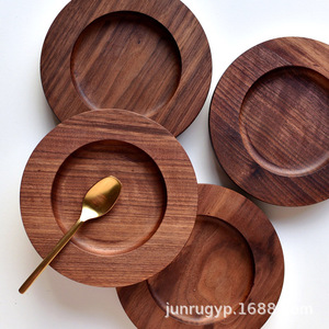 Walnut Wood Coasters Round <b>Teacup</b> Holders Natural Wood Color Coffee Trays For Tea And Coffee Serving - Product Image 1