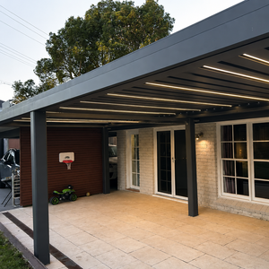 Pergola Bioclimatica Elettrica in Alluminio da Giardino Montata a Parete per Veranda/Giardino d'Inverno - Product Image 5