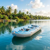Kayak gonflable double de 3 m, grand bateau catamaran en PVC, capacité de 3 personnes, stable et durable pour la pêche et les sports nautiques