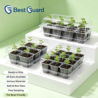 Envase tipo clamshell personalizado para plantas en blíster, para transporte y exhibición de plántulas, bandeja transparente de PET