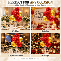 Kit de décoration de table en gros avec colonne de ballons confettis rouges et dorés en latex pour le Nouvel An, les anniversaires et les mariages