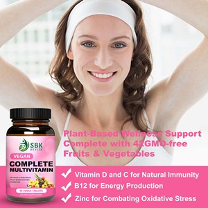 Multivitamines végétaliennes complètes HEALTH, 90 comprimés, soutien immunitaire, complément alimentaire, vente chaude - Product Image 4