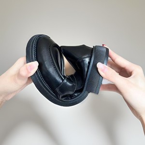 Mocasines de cuero negro para mujer, zapatos planos, talla 41 42, estilo británico, informal, tacón bajo, Color sólido, versión mejorada, Otoño Invierno - Product Image 4