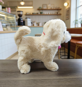 벨 칼라가 달린 전기 개 장난감 세인트 버나드 플러시, 짖는 소리가 나는 애니메이션 애완동물, 어린이용 PP 코튼 충전재 21x24x12.5cm - Product Image 4