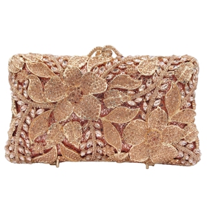 Luxury Floral Rhinestone Evening Bag for Women Pillow Crystal <b>Clutch</b> Purse Detachable Chain Handbag for Banquet Prom - Product Image 1