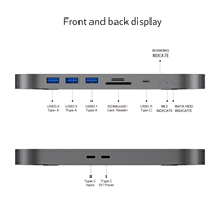 Hub Mac Mini gris M1/M2 PRO pour lecteur de carte USB Apple M1 Hub M.2 Ssd Type c avec boîtier de disque dur