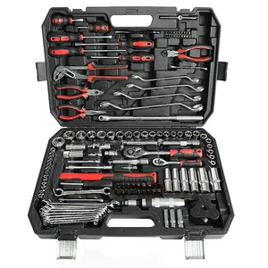 150 Pcs Home Repair Tools Tools Set 1/4" 1/2" CRV Socket Ratchet Wrench Combination Tool Kit