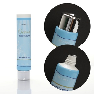 Luxury High Quality 50ml <b>White</b> Tube Offset printing With Silver <b>Screw</b> Cap For Hand Cream Tube Round Plastic Squeeze Packaging - Product Image 1