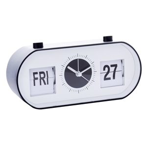 Chất lượng cao sang trọng nhựa mới lạ Đồng hồ bàn thạch anh Đồng hồ báo thức lật ngày nhựa đồng hồ báo thức với lịch - Product Image 2