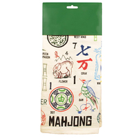 Essuie-tout de cuisine 100 % coton imprimé motifs Mahjong, serviette à thé amusante sur le thème des jeux avec boucle de suspension, idéal pour les soirées jeux ou comme cadeau pour hôtesse