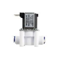 Válvula Solenoide Magnética Eléctrica de Plástico de 1/4 Pulgada, 12V/24V CC, Normalmente Cerrada, para Purificador de Agua
