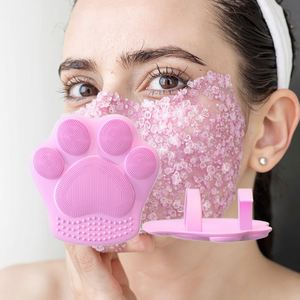 Nuevo cepillo de silicona para lavar la cara con forma de garra de gato, cepillo de pelo suave para limpieza facial profunda, masaje de poros, cepillo de silicona portátil para lavar la cara - Product Image 1