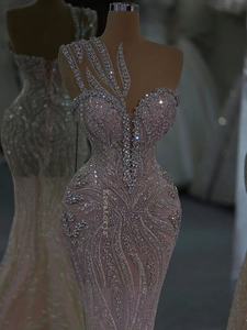 Vestidos de Festa Personalizados com Cristais Bordados Vestido de Casamento Estilo Sereia para Mulheres Vestido de Formatura Vestido de Coquetel - Product Image 3