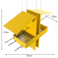 Mangeoire à oiseaux personnalisée JH-Mech, facile à nettoyer et à remplir, avec des plateaux d'alimentation en maille à structure équilibrée, en métal thermolaqué, suspendue.