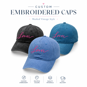 Gorra de Béisbol de Algodón Lavado con Letras Bordadas en 3D, 6 Paneles, Unisex, Estilo Vintage, Personalizable con Logotipo, Ajustable, OEM ODM - Product Image 1