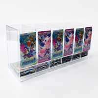 Distributeur d'Emballages de Cartes en Acrylique Jihong Personnalisé à 6 Fentes, Boîte Présentoir de Rangement TCG pour 151 Cartes de Jeu et de Collection