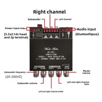 Module d'amplificateur numérique TB21 version APP améliorée 2.1 canaux avec commandes de basses et aigus, sortie subwoofer puissante