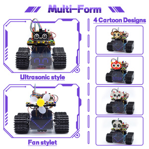 หุ่นยนต์รถถัง STEM รุ่น V3.1 ที่ได้รับการอัปเกรดใหม่ พร้อมฟังก์ชันติดตามเส้นและดับเพลิง หุ่นยนต์รถถังตีนตะขาบขนาดเล็ก V3.1 - Product Image 3