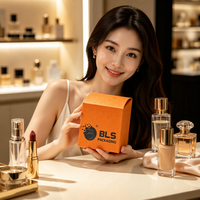 Cadeau personnalisé, emballage imprimé à chaud en or, boîte en papier cosmétique de luxe pliable pour magasin de détail, parfum orange
