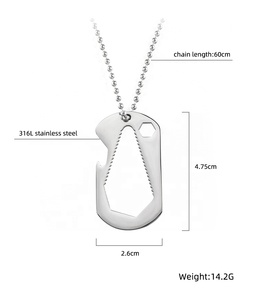 Collana <span class=keywords><strong>con</strong></span> <span class=keywords><strong>Ciondolo</strong></span> Geometrico Irregolare Personalizzato in Stile Hip Hop, Design a Chiave Inglese e Cavatappi, Gioielleria Artigianale - Product Image 5