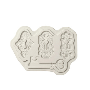 Vintage Key Lock Silicone Mold 12.8x10x1cm Non-Toxic Fondant <b>Cake</b> Decoration Wedding <b>Cake</b> <b>Decorating</b> <b>Supplies</b> - Product Image 5