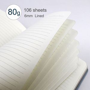 A5 Leather <b>Sewing</b> Bound Journal Notebook Gold Edged Pages 208 Page Lined for Travel School-Black Women/Men Strap - Product Image 5