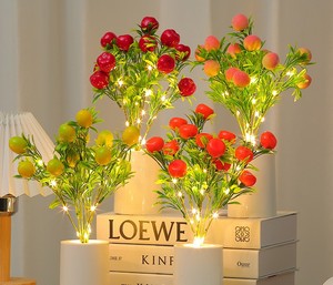 Luz Decorativa LED con Forma de Manzana, Naranja, Fresa, Melocotón y <span class=keywords><strong>Granada</strong></span>, para Decoración de Mesa en Fiestas, Cenas y Restaurantes - Product Image 3