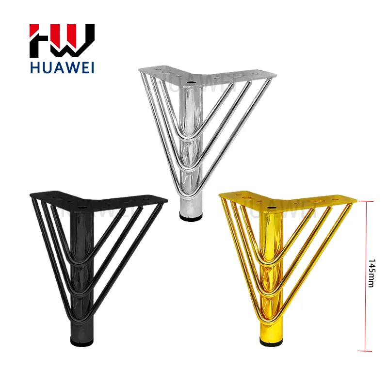 Accessori per divano HUAWEI accessori per mobili accessori Hardware triangolo Full Size Gold gamba divano in metallo gambe del tavolo del letto