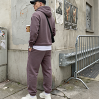 Ensemble de survêtement en molleton de coton épais 450g pour homme, coupe oversize, avec sweat à capuche et pantalon de jogging, streetwear vierge personnalisable à faible coût