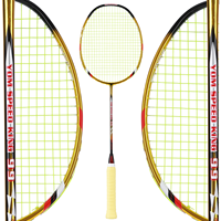 YODIMAN Raquette de badminton en fibre de carbone de haute qualité, ensemble complet, tension des cordes de 35 lb, modèle professionnel à haute tension