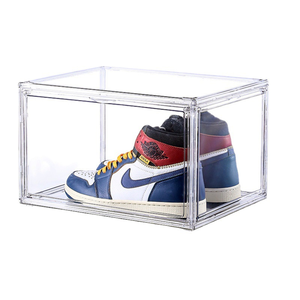Shoe Display box Double-door transparent plastic sports shoes stackable storage box drop front acrylic drawer magnetic
